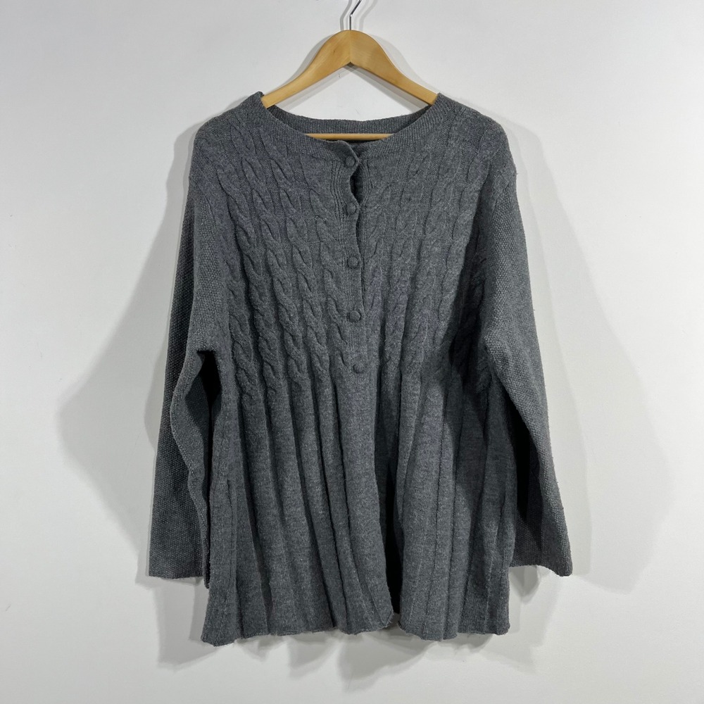 BloomChic Fisherman Preppy Cable Knit Cardigan Sweater Women 3X Old Money Cozy